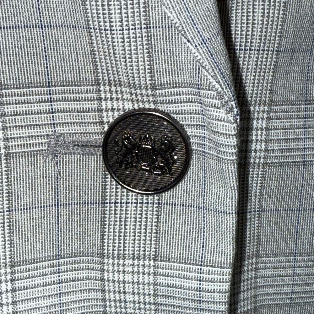 Zara Basics Gray Blazer Plaid/Checkered Tailored Fit Size 2 - Picture 6 of 8
